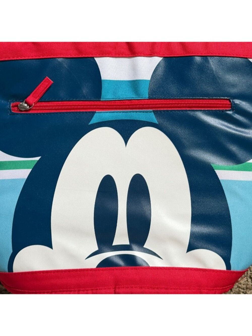 Disney Mickey Mouse Striped Cooler Beach Tote Bag  Insulated-NWOT-16.5"x7"x12" - Picture 2 of 7